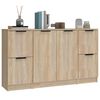 vidaXL Sideboards 3 Stk. Sonoma-Eiche Holzwerkstoff