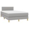 vidaXL Boxspringbett mit Matratze & LED Hellgrau 120x190 cm Stoff