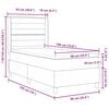 vidaXL LED Boxspringbett mit Matratze Dunkelbraun 90 x 190 cm Stoff