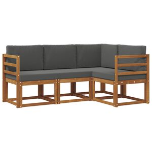 vidaXL Outdoor-Sofagarnitur mit Kissen 4 pcs Natur und Anthrazit