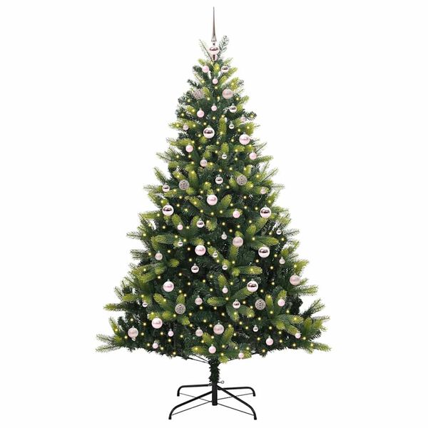 vidaXL K&uuml;nstlicher Klapp-Weihnachtsbaum mit 300 LEDs Gr&uuml;n 210 cm