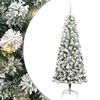 vidaXL K&uuml;nstlicher klappbarer Weihnachtsbaum Gr&uuml;n und Wei&szlig; 180 cm