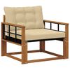 vidaXL Outdoor-Sofagarnitur Massives Akazienholz und Textilene Natur
