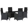 vidaXL Garten Essgruppe 5 stk. Schwarz Poly-Rattan