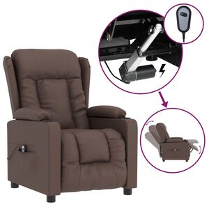 vidaXL Elektrischer Relaxsessel Braun Kunstleder