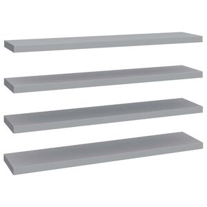 vidaXL Schwebende Wandregale 4 Stk. Grau 120x23,5x3,8 cm MDF