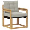 vidaXL Outdoor-Sofa Massives Akazienholz und Textilene Wei&szlig;