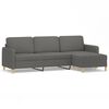 vidaXL 3-Sitzer-Sofa mit Hocker Dunkelgrau 210 cm Stoff