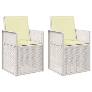 vidaXL Garten Esszimmerst&uuml;hle 2 stk. Wei&szlig; und Creme PP