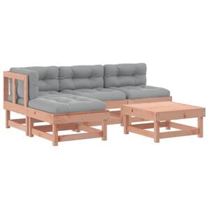 vidaXL 5-tlg. Garten-Lounge-Set mit Kissen Massivholz Douglasie