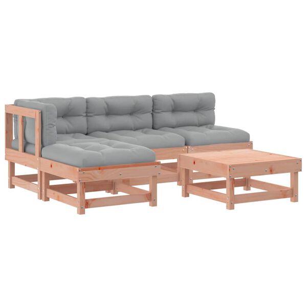vidaXL 5-tlg. Garten-Lounge-Set mit Kissen Massivholz Douglasie