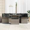 vidaXL Garten-Sofa-Set mit Kissen 7 pcs Grau Poly Rattan