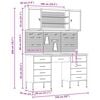 vidaXL Werkbank mit Schubladen 8 pcs Schwarz Ingenieure Holz und Stahl