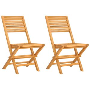 vidaXL Klappst&uuml;hle, 2 St&uuml;ck, 47 x 62 x 90 cm, Massivholz Teak