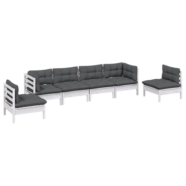 vidaXL 6-tlg. Garten-Lounge-Set mit Kissen Kiefer Massivholz