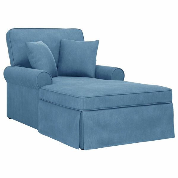 vidaXL Chaise Lounge mit Rock Blau 91 x 157 x 91 cm Rippenstoff
