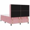 vidaXL Boxspringbett mit Matratze mit LED Rosa 160 x 200 cm Samt