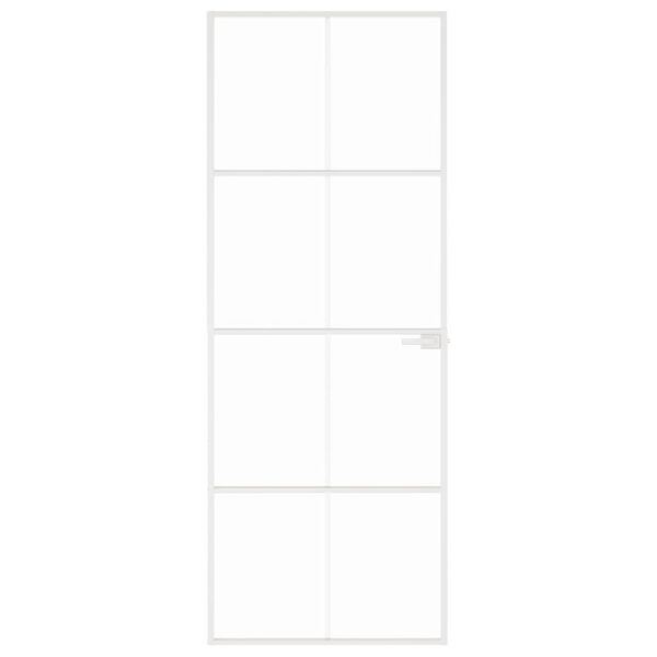 vidaXL Innent&uuml;r Wei&szlig; 76x201,5 cm Hartglas & Aluminium Schlank