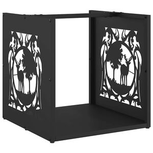 vidaXL Brennholzregal Schwarz 40x40x40 cm Kaltgewalzter Stahl