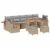 vidaXL Gartensofa-set mit Kissen 13 pcs Beige und Hellgrau Poly-Rattan