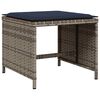 vidaXL 11-teiliges Garten-Ess-Set mit Kissen, grau, Polyrattan