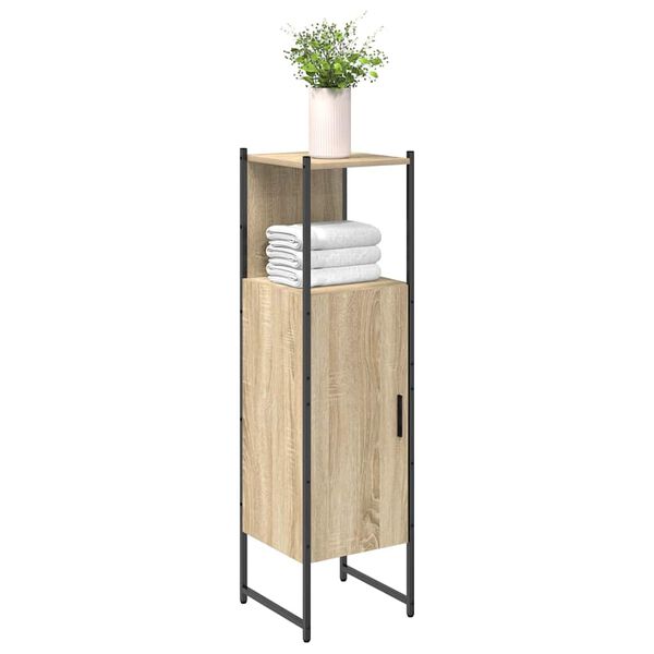vidaXL Badezimmerschrank Beige 33 x 33 x 120,5 cm Holzwerkstoff