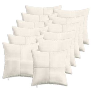 vidaXL Kissenbezug 12 stk. ALMELO Creme 40 x 40 cm Cord
