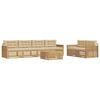 vidaXL Outdoor-Sofagarnitur 7 Stk. Wei&szlig; und Beige Massivholz Akazie