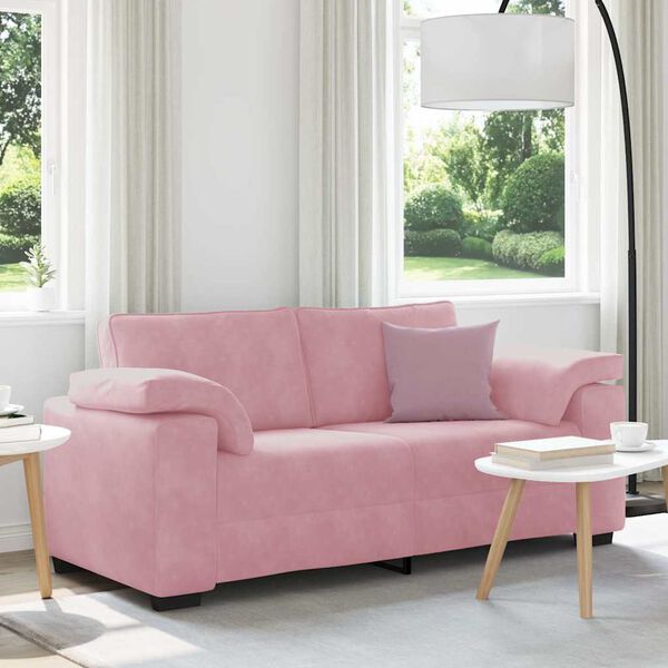 vidaXL Zweisitzer-Sofa Rosa 140 cm Samt