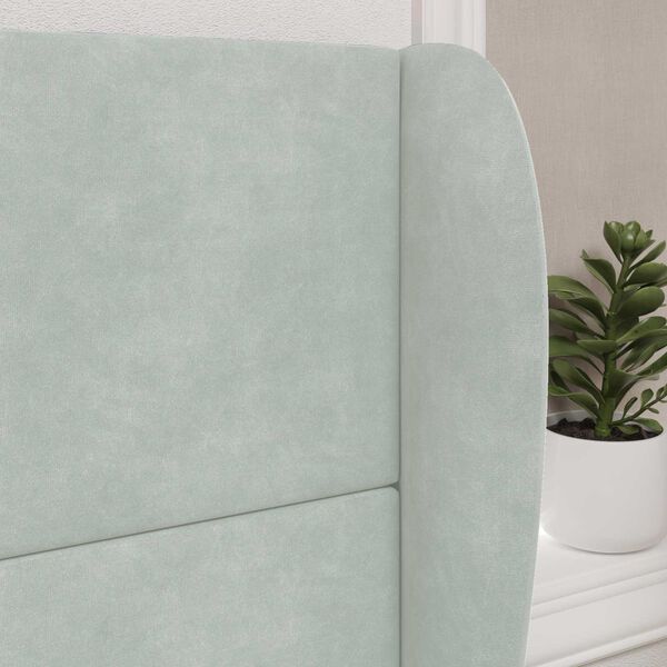 vidaXL Kopfteil Ohr Hellgrau 80 x 23 x 6 cm Samt