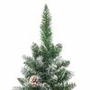 vidaXL Künstlicher schlanker Weihnachtsbaum Grün und Weiß 210 cm