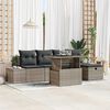vidaXL Garten-Sofa-Set 6 pcs Grau Poly-Rattan