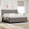 vidaXL LED Boxspringbett mit Matratze Taupe 200 x 200 cm Stoff