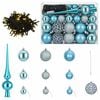 vidaXL Weihnachtskugel-Set 61 stk. T&uuml;rkis Durchmesser 6 cm Kunststoff