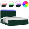 vidaXL Ottoman-Bett mit Matratzen & LEDs Dunkelgr&uuml;n 180x200 cm Samt