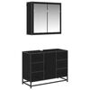 vidaXL Badezimmerm&ouml;bel-Set 2 pcs Schwarz Eichen-Optik Holzwerkstoff