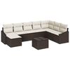 vidaXL Sofa Set mit Kissen 9 pcs Braun Poly-Rattan