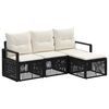 vidaXL Gartensofa-set 4 stk. Schwarz Poly-Rattan