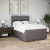 vidaXL Boxspringbett mit Matratze Taupe 140x200 cm Stoff