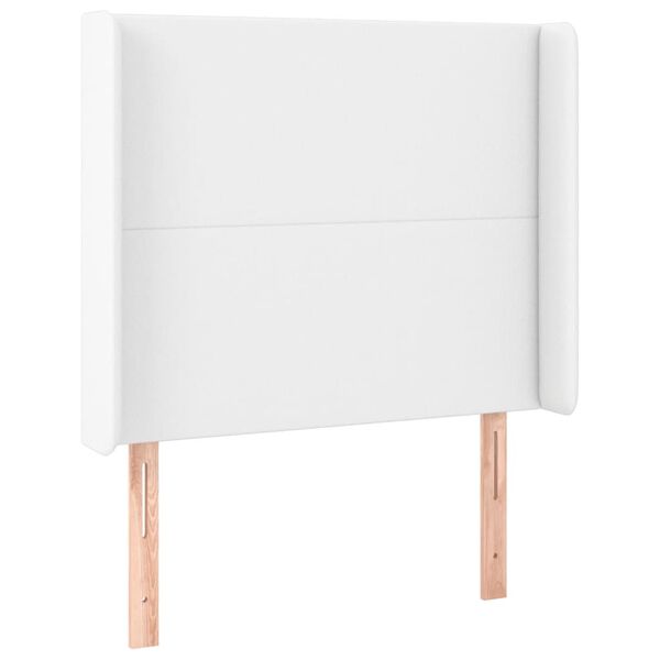 vidaXL LED Kopfteil Wei&szlig; 103x16x118/128 cm Kunstleder