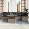 vidaXL Gartensofa-set mit Kissen 7 pcs Grau Poly-Rattan