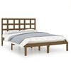 vidaXL Massivholzbett Honigbraun 135x190 cm