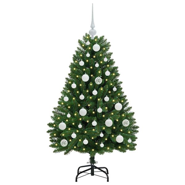 vidaXL K&uuml;nstlicher Weihnachtsbaum Gr&uuml;n 120 cm PVC und Metall