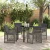 vidaXL Garten Essgruppe 5 pcs Grau Poly-Rattan