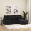 vidaXL 3-Sitzer-Sofa mit Hocker Schwarz 180 cm Samt