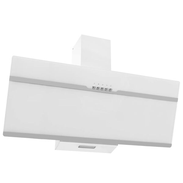 vidaXL Wand-Dunstabzugshaube 90 cm Edelstahl und Hartglas Wei&szlig;