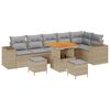 vidaXL Gartensofa-set mit Kissen 9 pcs Beige und Hellgrau Poly-Rattan