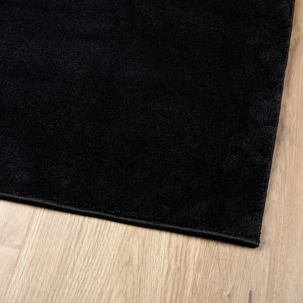 vidaXL Teppich OVIEDO Kurzflor Schwarz 60x110 cm