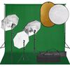 vidaXL Fotostudio-Set mit Beleuchtung, Hintergrund und Reflektor