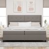 vidaXL Boxspringbett mit Matratze Taupe 200 x 200 cm Stoff